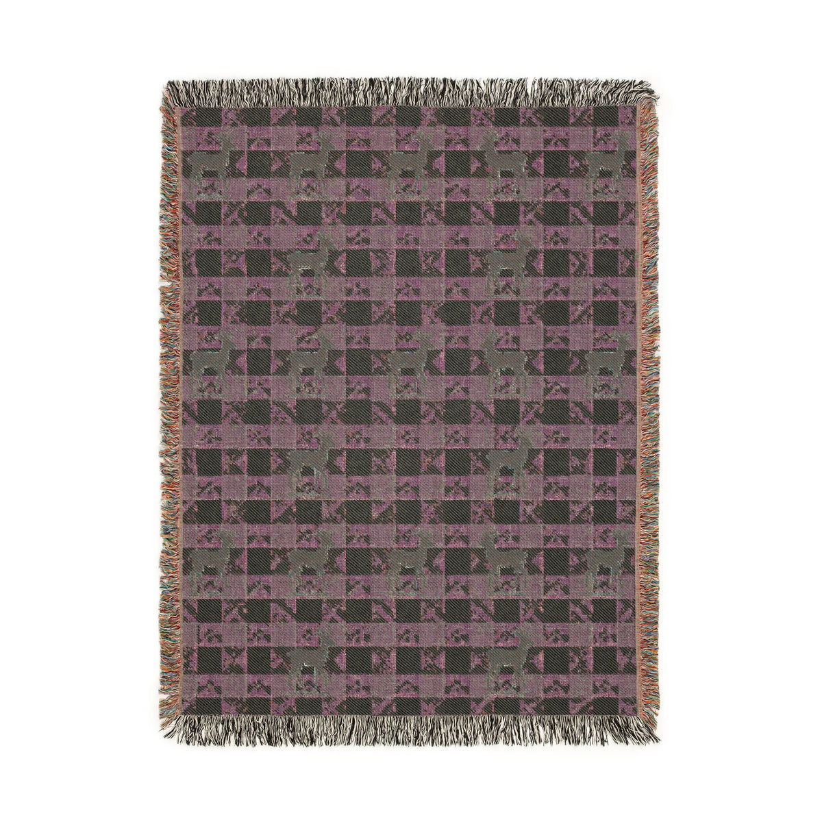 Back side of the woven blanket, showing the reverse weave pattern