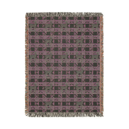 Back side of the woven blanket, showing the reverse weave pattern