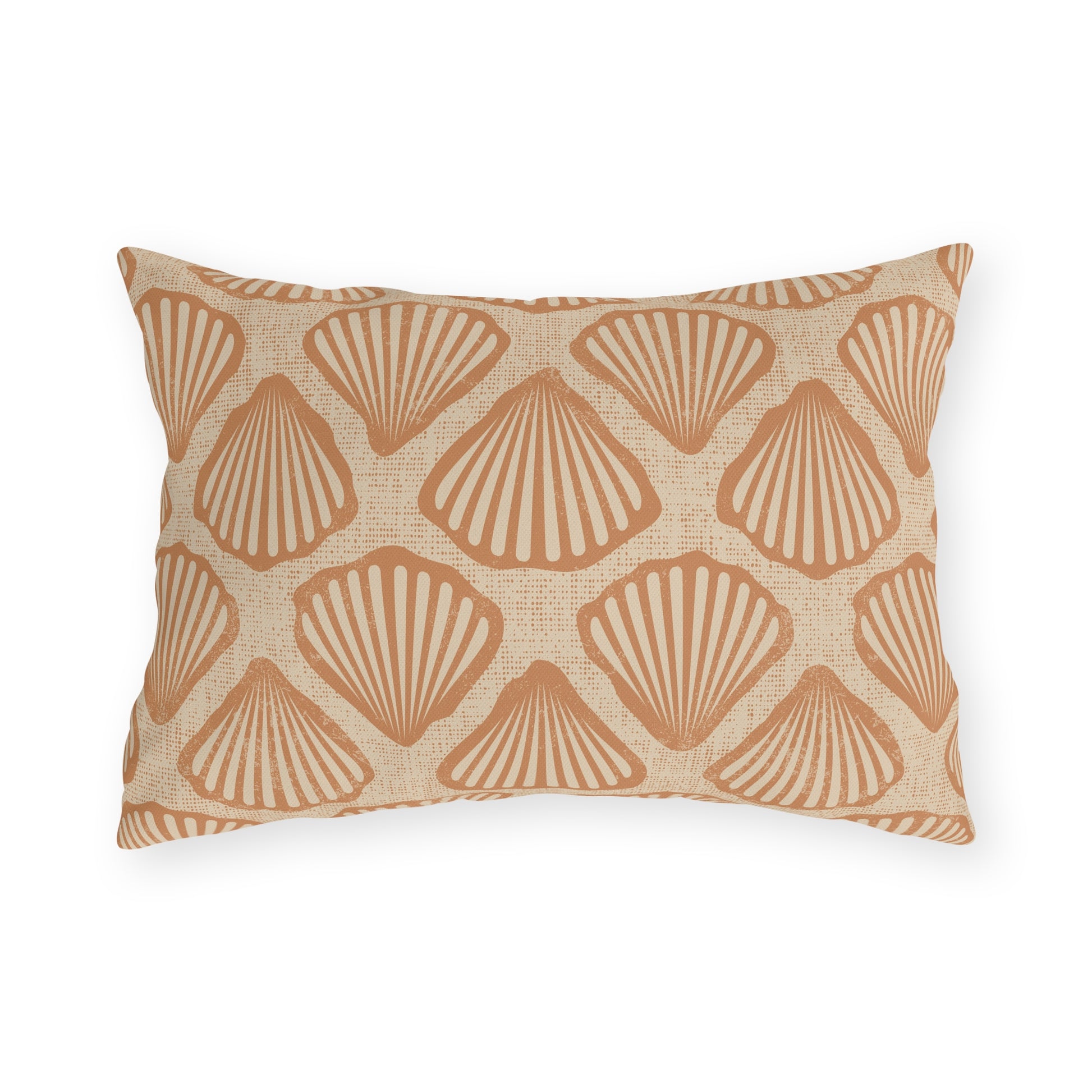 Sea Shell outdoor pillow in the rectangular lumbar size, front view