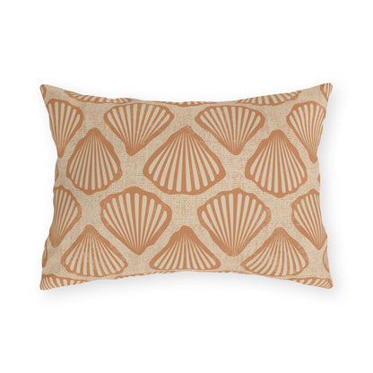 Sea Shell outdoor pillow in the rectangular lumbar size, front view