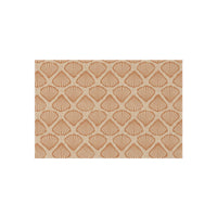 Sea Shell outdoor rug in cream with terracotta scallop shells, shown flat