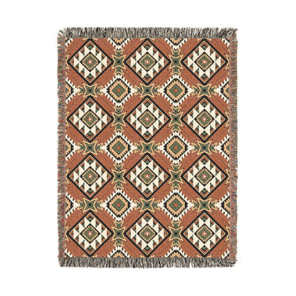 Star Medallion Aztec woven blanket featuring a bold southwestern geometric pattern