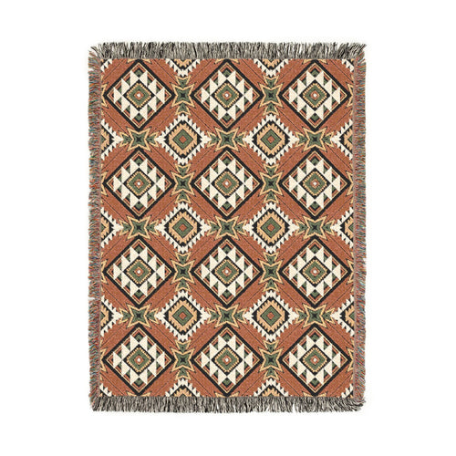 Star Medallion Aztec woven blanket featuring a bold southwestern geometric pattern